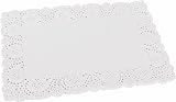 BELLE VOUS 100 Pack White Rectangle Lace Paper Doilies 36.5 x 26cm 14.37 x view 1