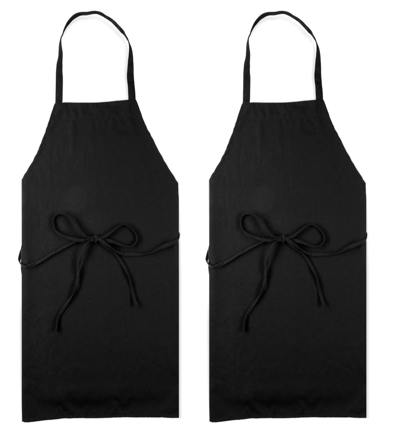 Professional black bib aprons for restaurant set 2 durable waitress