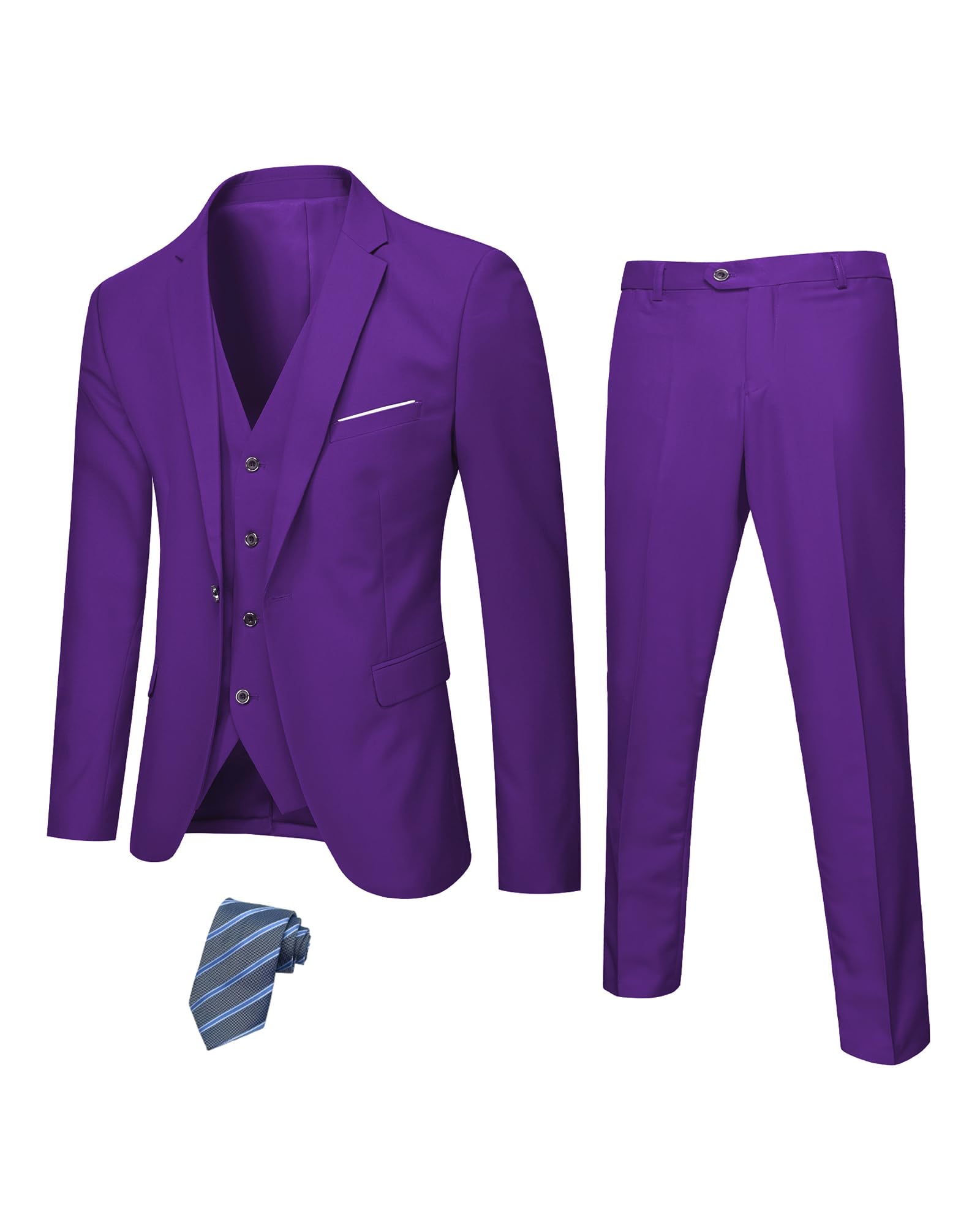 Hihawk Men's 3 Piece Suit with Stretch