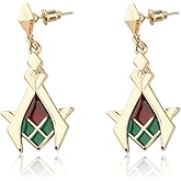CENWA Anime Game Earring Red and Green Drop Earrings Anime Cosplay Jewelry Gift for Women