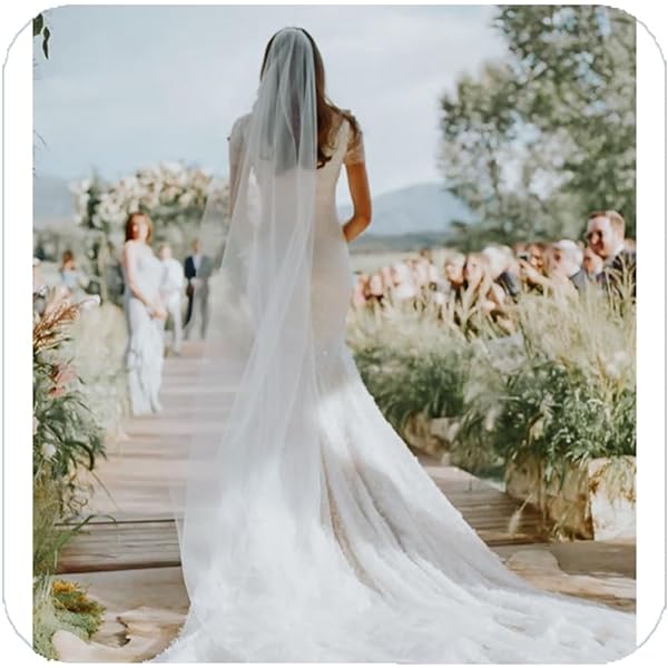 TTYZOP- Voile de mariée de mariage pour femme, couvre-chef court à 2 niveaux avec bord perlé TTYZOP- Voile de mariée de mariage pour femme, couvre-chef court à 2 niveaux avec bord perlé