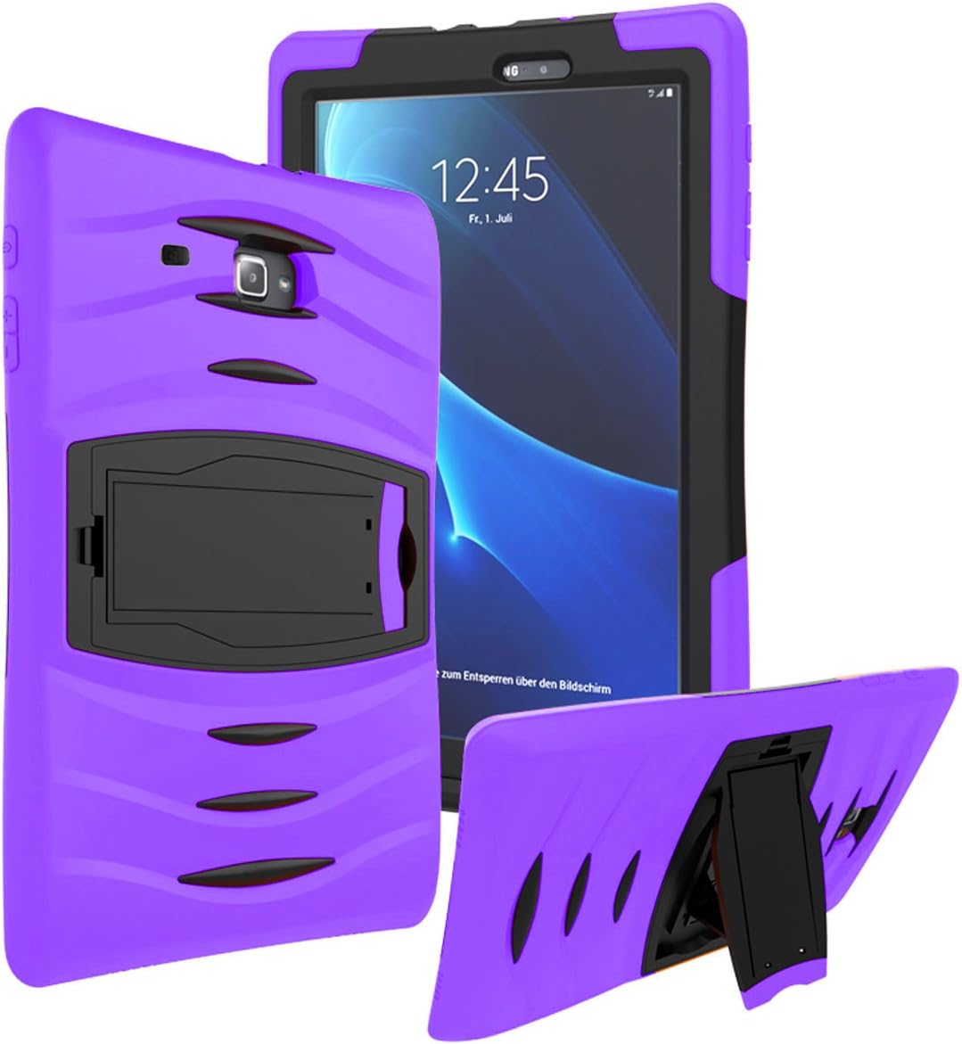 Galaxy Tab E 7.0 Lite Case SM-T113, KIQ Shockproof Heavy Duty Case, Kickstand, Screen Protector Cover, for Samsung Galaxy Tab E 7.0" / Tab 3 Lite 7-inch T110/T113/T116/T111 (Armor Purple)