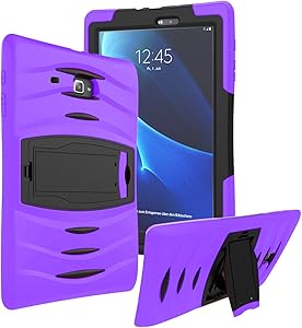 Galaxy Tab E 7.0 Lite Case SM-T113, KIQ Shockproof Heavy Duty Case, Kickstand, Screen Protector Cover, for Samsung Galaxy Tab E 7.0" / Tab 3 Lite 7-inch T110/T113/T116/T111 (Armor Purple)
