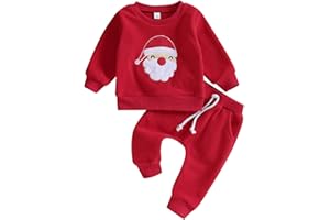 TheFound Christmas Baby Boy Girl Outfit Xmas Fall Winter Pullover Sweatshirt Warm Pant Newborn Toddler Baby Christmas Clothes