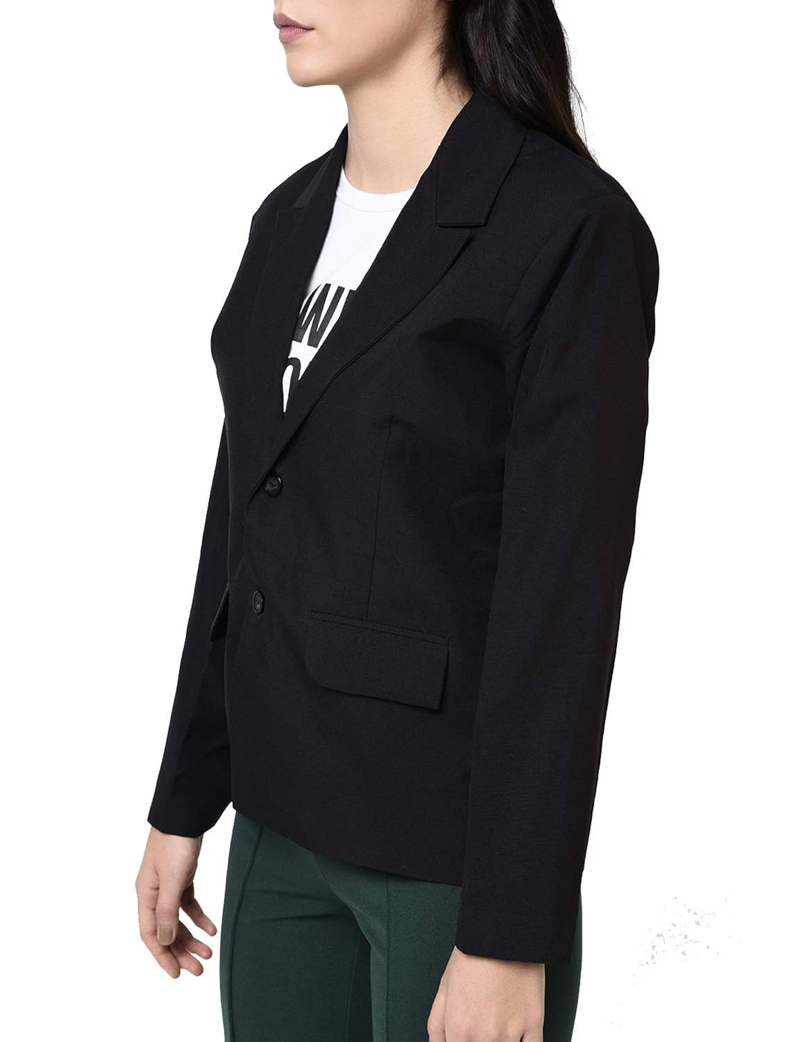 stanvee women black cotton blazer