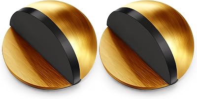 Hotop Self-Adhesive Floor Door Stop Oval Stainless Steel 2 Pcs Antique Brass