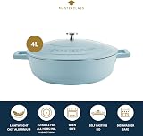 MasterClass Shallow Casserole Dish with Lid 4L 28 cm Sky Blue view 3