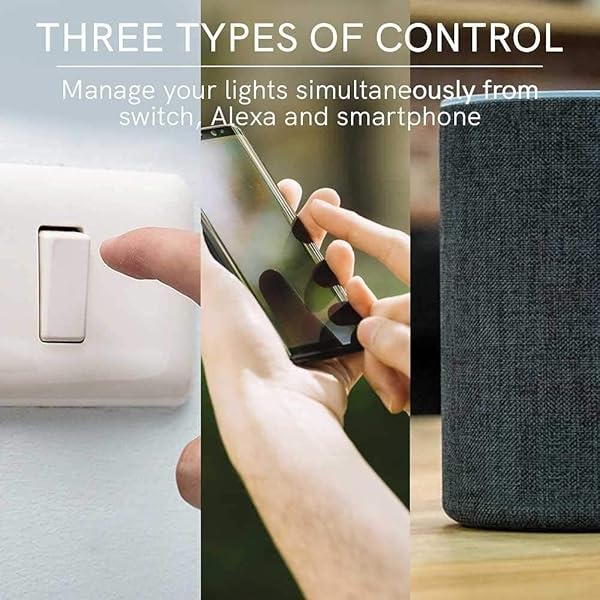 Kingled Mdulo de control de energa para un circuito de luz con interruptor conmutador en Smart WiFi Compatible con Alexa Google y Smartphone