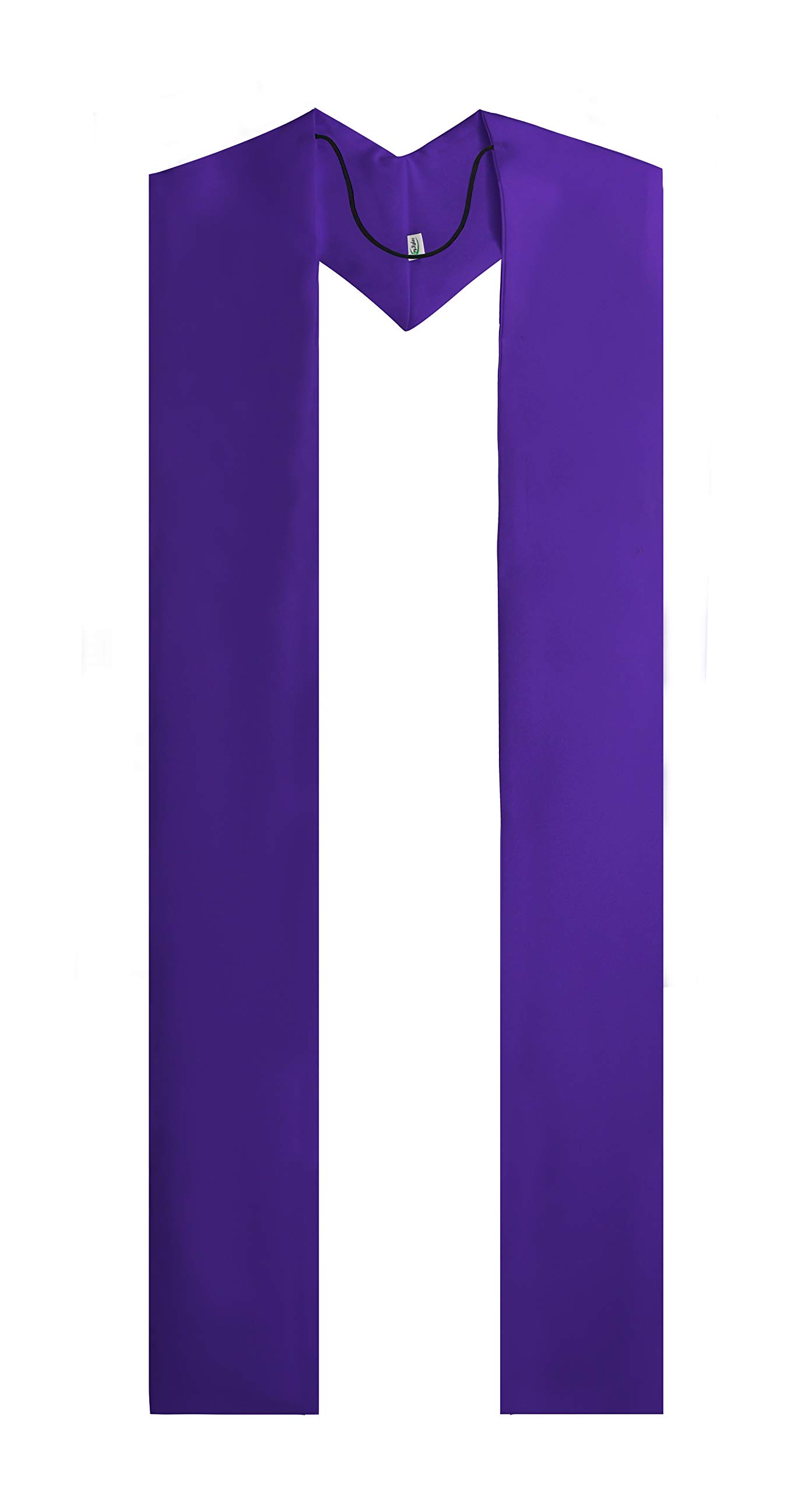 IvyRobes Unisex Adults Overlay Clergy Stole Plain Solid Purple Church Accessory Pastor Wedding Priest 239cm