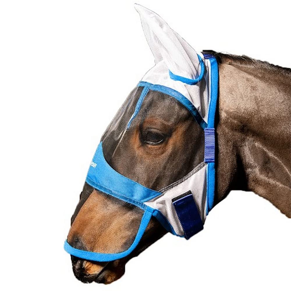 Fly Mask for Horses by Whitaker - Prevents against bugs and flies, offering full face and ear covering, vented mesh ideal for warm weather conditions (Pony)
