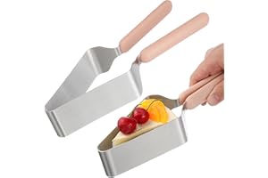 MALUGOGO 2pcs Triangle Cake Slicer and Transfer Tool Set with Cake Cutter Tongs and Serving
