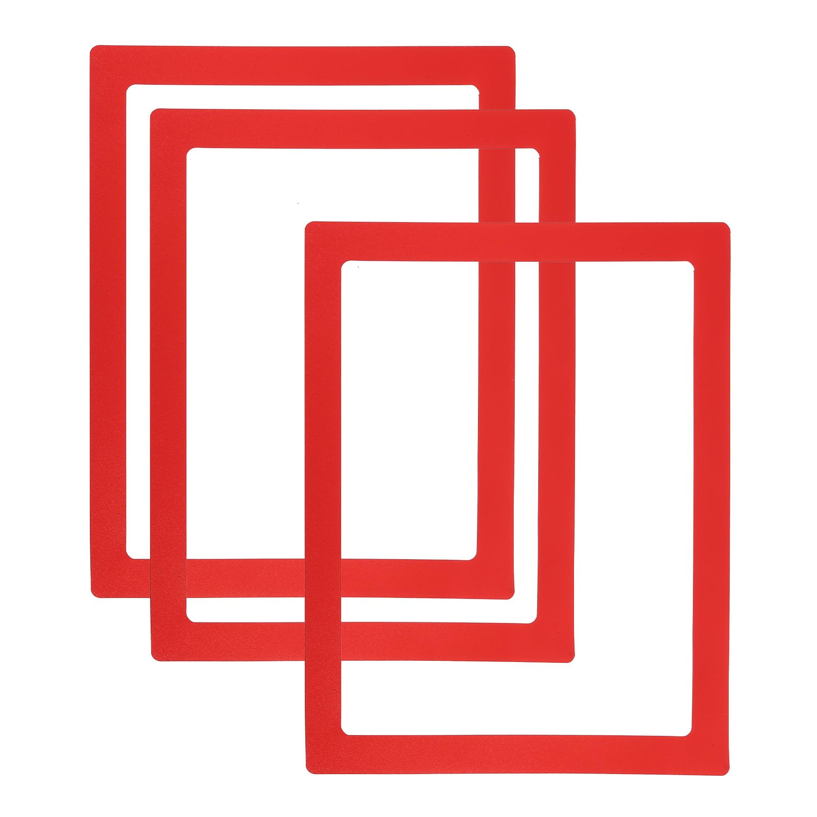 PATIKIL 8x10 Magnetic Picture Frame, 3pcs Magnetic Frame Magnetic Photo Frames Reusable for Refrigerator Metal, Red