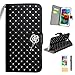 GoodPro PU leather and Crystal Studded Rose Wallet Flip Case Card Holder with Screen Protector and Stylus for Samsung Galaxy S5 - Black