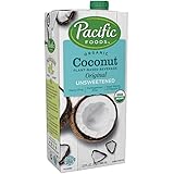 Pacific Foods Organic Coconut Unsweetened Original Plant-Based Beverage, 32oz, 12-pack Keto Friendly