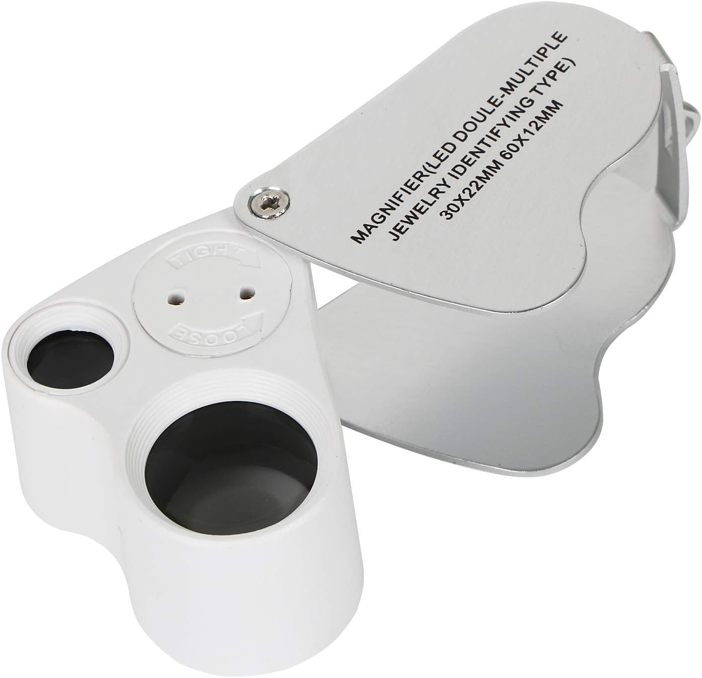 TRIXES 3PC Jewellers Loupe Glass Magnifier Lens 30, 40, Double 30/60 with LED Light, for Jewellery Antiques - Image 5
