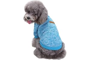 CHBORLESS Pet Dog Classic Knitwear Sweater Warm Winter Puppy Pet Coat Soft Sweater Clothing for Small Dogs (S, Light Blue)