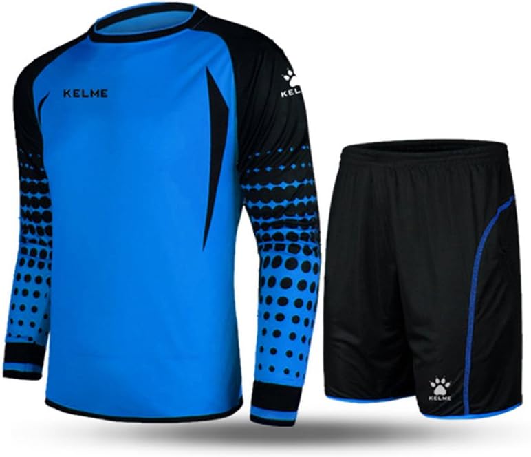 KELME Loose Soccer Goalkeeper Suit Sponge Protector Professional Long Sleeves Jersey & Shorts for Men Kids