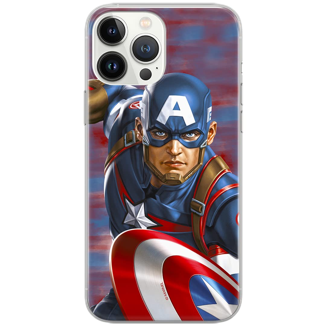ERT GROUP mobile phone case for iPhone 13 PRO original and officially licensed Marvel pattern Captain America 022 optimally adapted to the shape of the mobile phone, case made of TPU