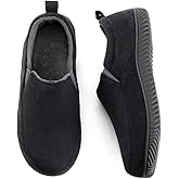 RockDove Men's Closed-Back Memory Foam Slippers with Plush Lining Faux Suede Non-Slip Sole