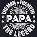 Papa's The Man The Myth The Legend Tshirt, Present for Papa, Mens Black XL Shirt
