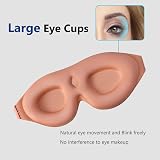 ALASKA BEAR 100% Blackout Sleep Mask with 3D Eye Cups, Earplugs Dusty Pink view 4