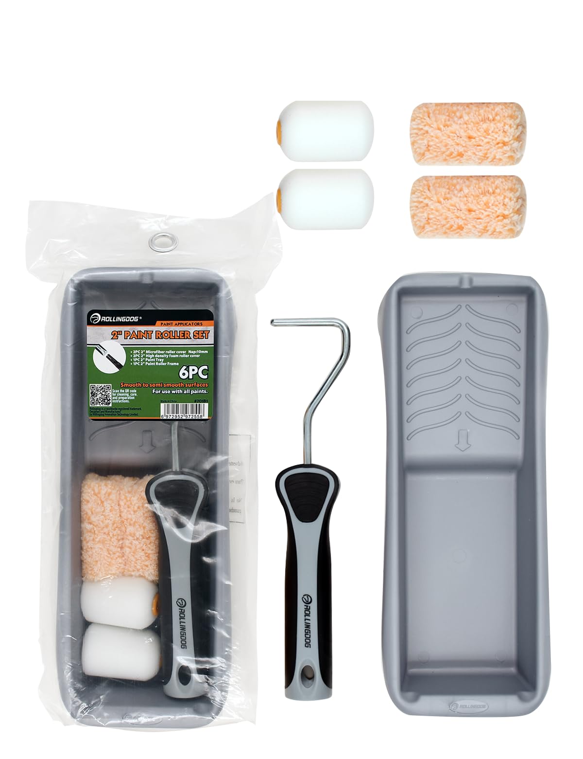 ROLLINGDOG Small Paint Roller - 2 Inch Roller Frame