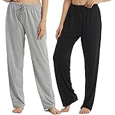 LANBAOSI 2 Pack Pajama Pants for Women Comfy Soft Comfortable Pajamas Womens Lounge Sleep Pj Bottoms for Women Sleepwear