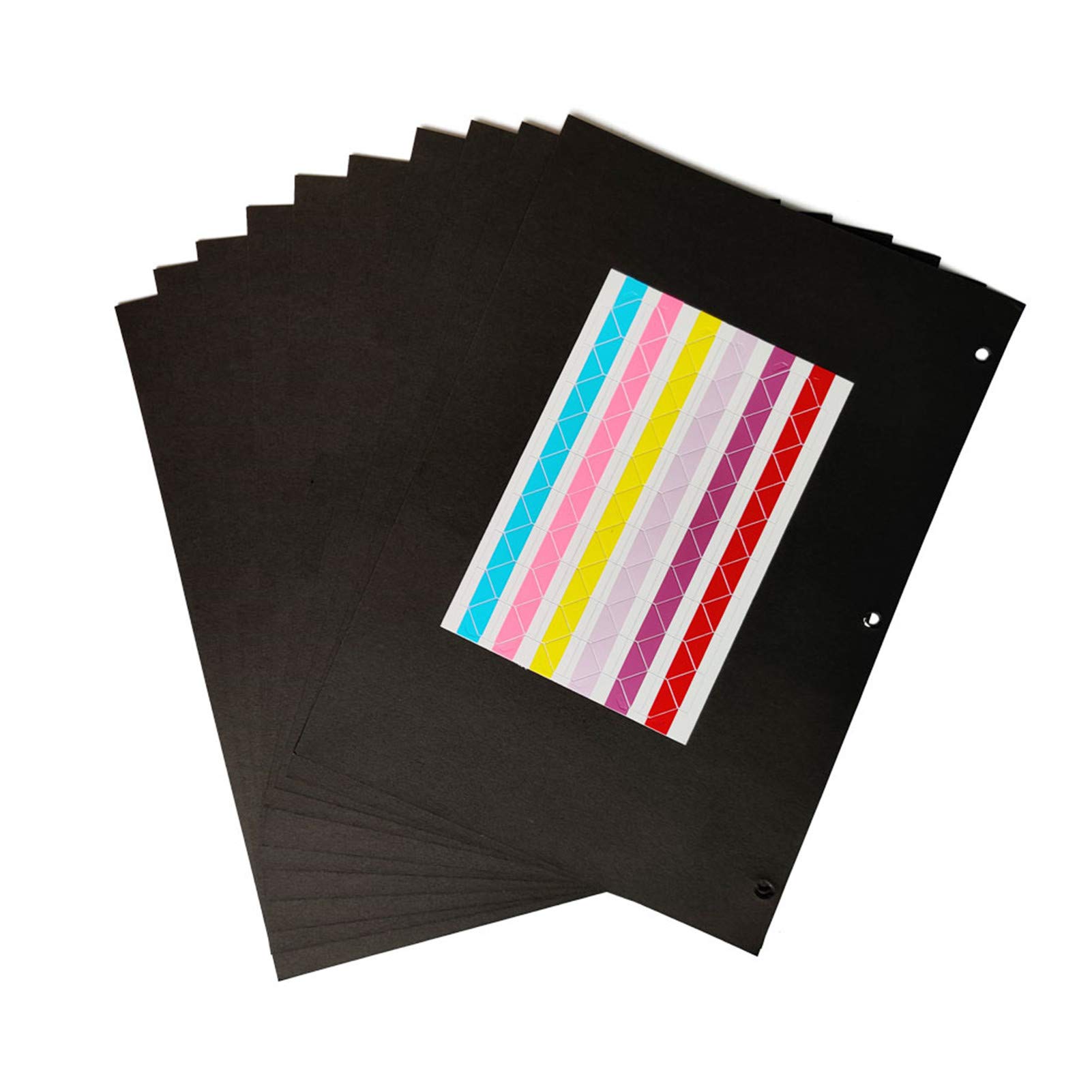 ZEEYUAN Scrapbook pages 26cm x 18.5cm, Black Refill Pages for World Map Photo Albums 10pcs