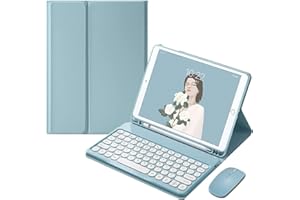 Keyboard Case Mouse for iPad 9th 8th 7th Generation 10.2", Air 3rd Gen, iPad Pro 10.5 inch Case with Detachable Bluetooth Col