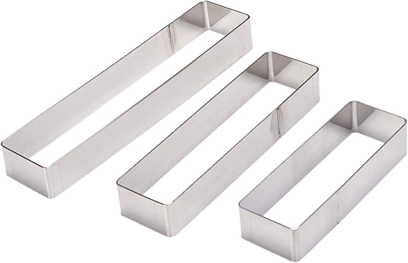 Tamkyo (3 Sets/Set Small 3 Kinds Of Rectangular Stainless Steel Tiramisu Mousse Ring Chocolate Cake Mold Diy Baking Supplies