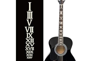 PLIGREAT 2 Pcs Guitar Fretboard Stickers Guitar Inlay Stickers Removable Roman Numerals Decals for Electric Bass Player Acoustic Guitar Decorations Musical, Ukulele, Music Guitar, Bass
