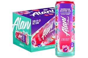 Alani Nu HAWAIIAN SHAVED ICE, Sugar Free, Low Calorie Energy Drinks, 200mg Caffeine, Biotin, B Vitamins, Zero Sugar, 10 Calories, 12 Fl Oz Cans, 12 Pack