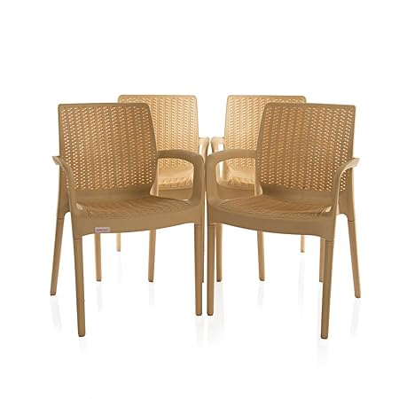 Varmora Designer Chair Set of 4 (Esquire - Biscuit)