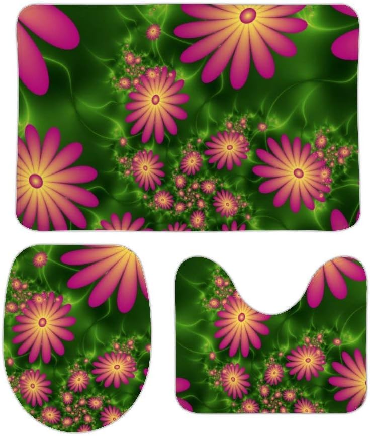 RedBeans Anti-Rutsch-Badvorleger, 3-teiliges Flanell-Badvorleger-Set