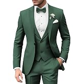 TUXBURNTXZ Mens Suits 3 Piece Wedding Suits for Men Slim Fit Prom Formal Business Tuxedo