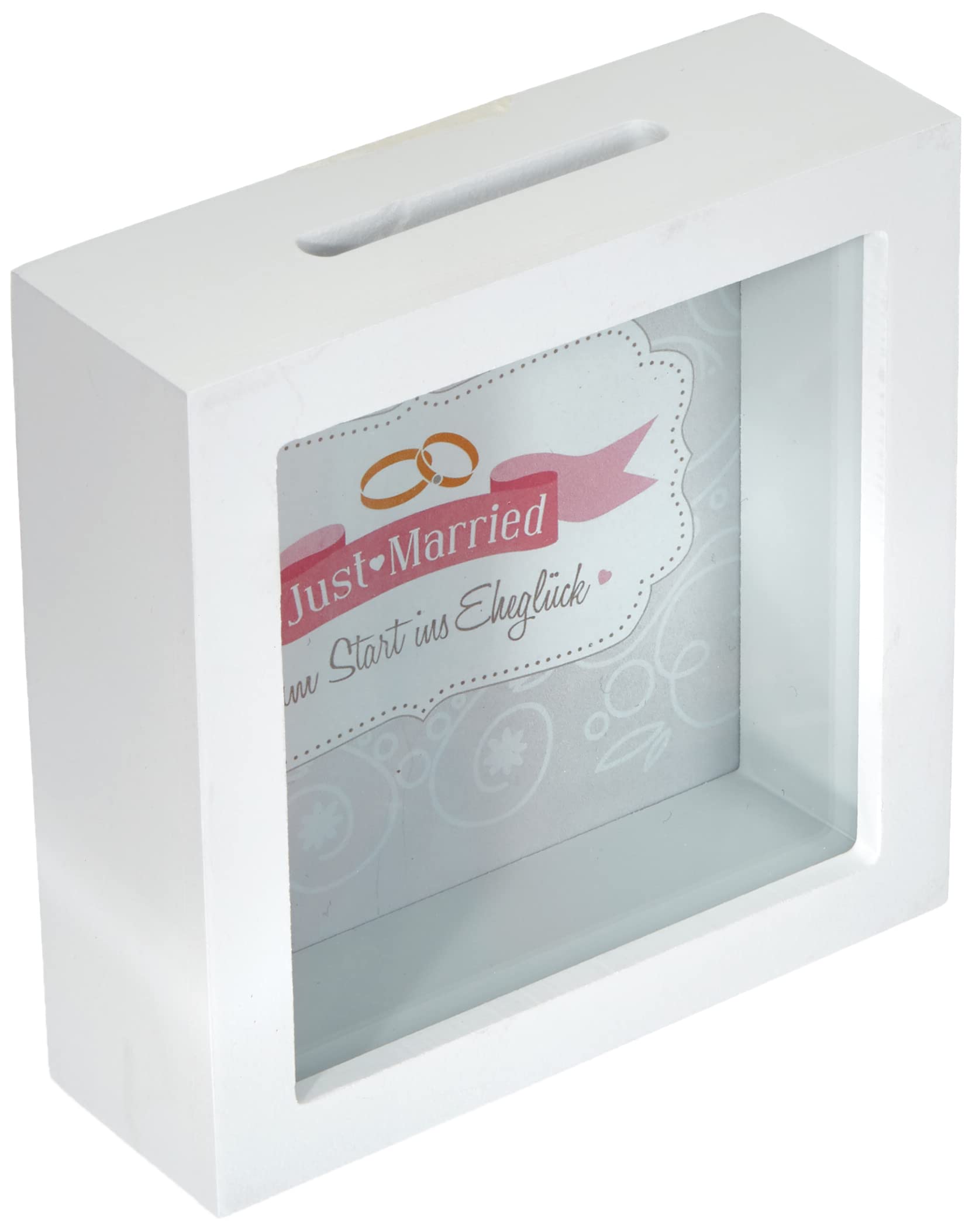 MT Products Piggy Bank trolley Just Married saving box box white