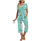 TAOHUADAO Women's Casual Pajama Sets, Lounge Sleepwear Summer Ladies Pjs Sets with Pockets