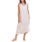 Eileen West Sleepwear & Loungewear for Women - Poetic Woven Lawn Collection - 100% Cotton Lightweight Sleeveless Nightgown