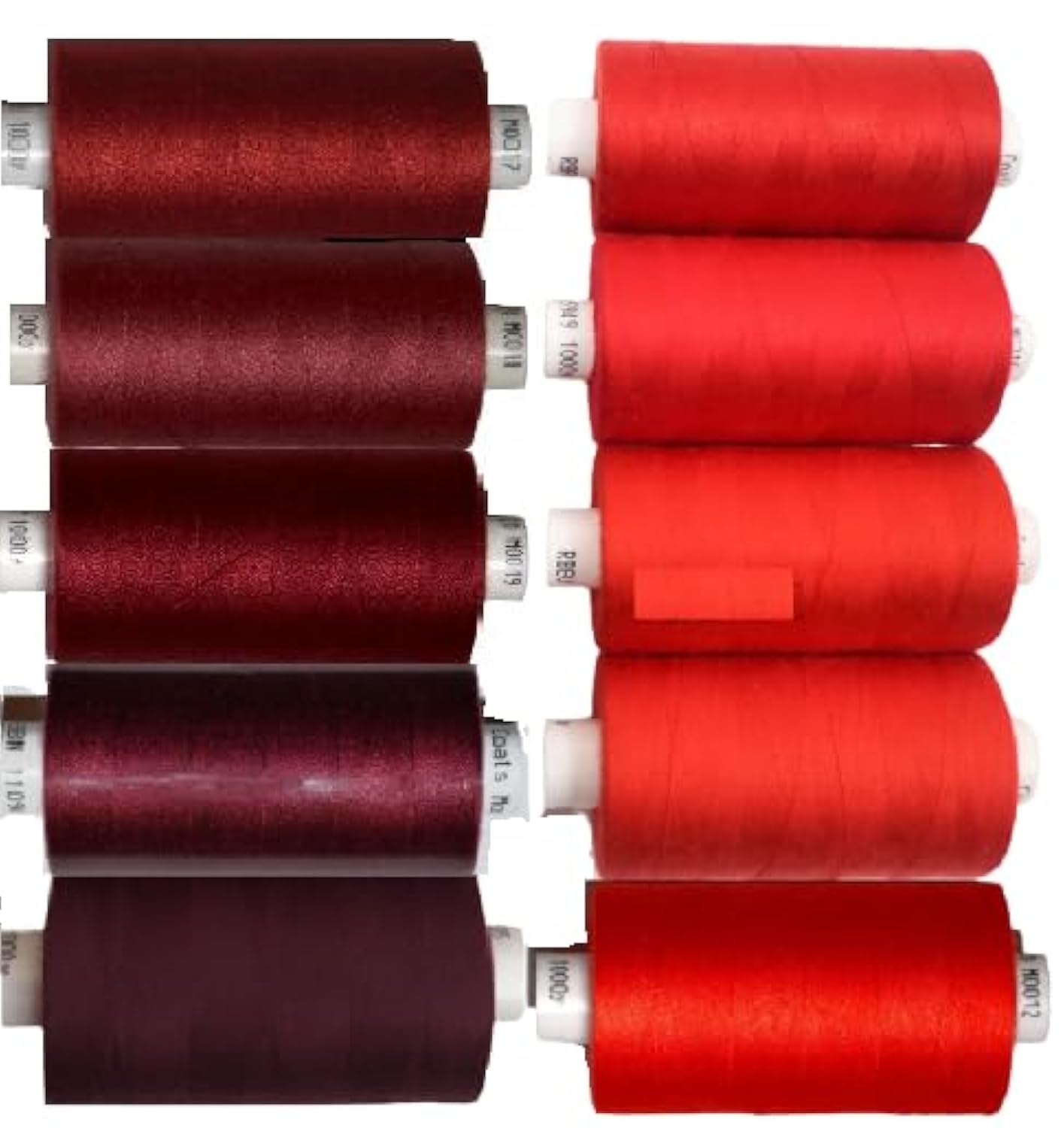 Red and Maroon Polyester Sewing Thread All Purpose Threads for Sewing Overlocker Quilting Stitching Threads Set 1000 Yards Each Spool Coats Moon Assorted Sewing Thread Box of 10 reels