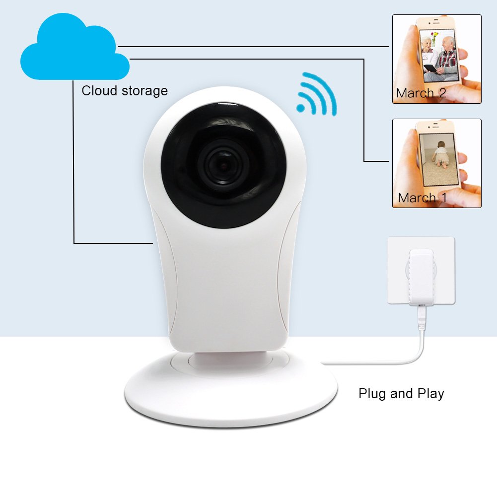 Security Camera HD 720p Surveillance Camera Wireless IP Camera Night Vision Two-way Audio Motion Detection Alerts Home Monitoring