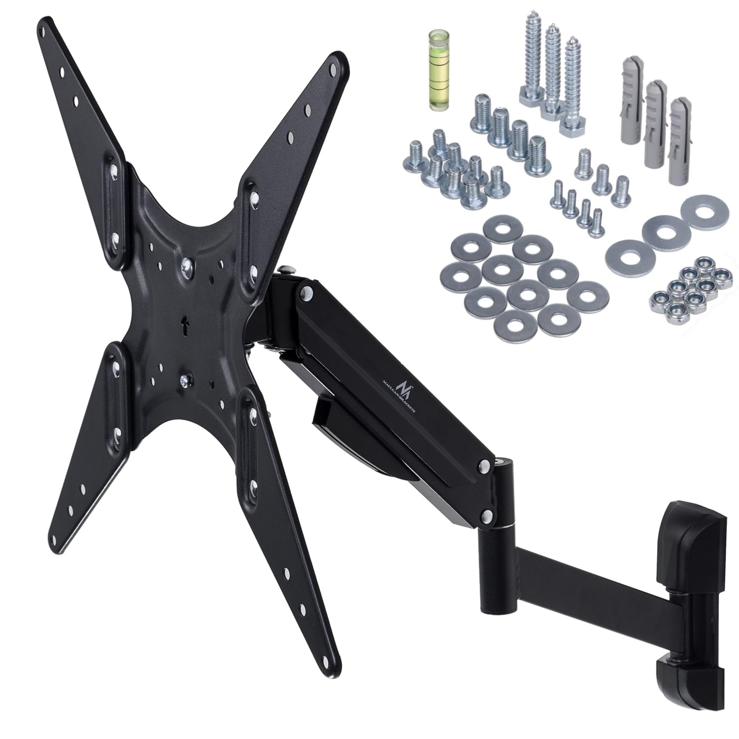 Maclean Mc-784 Support Mural TV Pour LCD Led Plasma Monitor Pivotant Inclinable Jusqu'À 22Kg 32-55" Vesa 75X75, 100X100, 200X200, 300X300, 400X400 (Mc784)