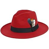 FADACHY Classic Fedora Hats for Men & Women Wide Brim Felt Hat Panama Dress Fedora Hat