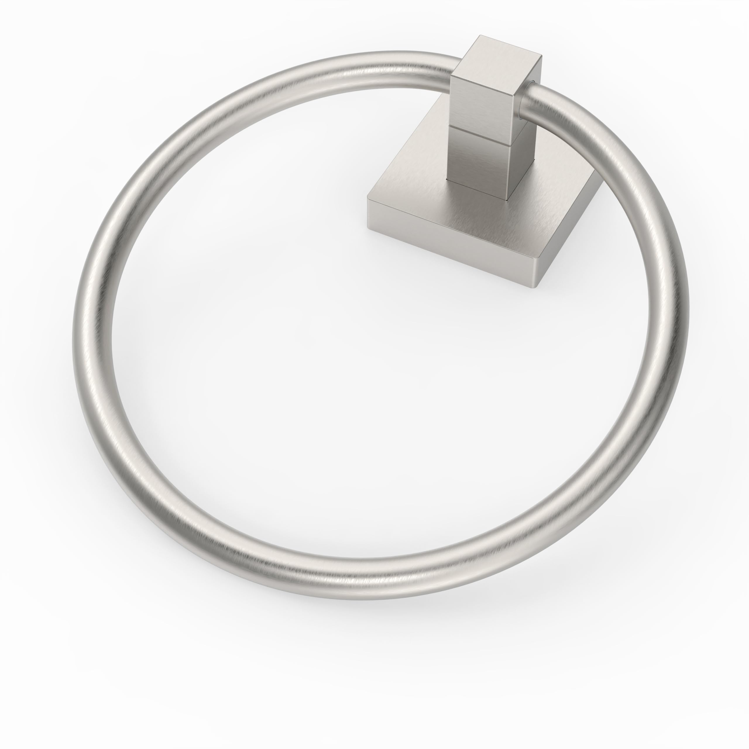 Photo 1 of RUACQ Towel Ring for Bathroom, Square Base Hand Towel Holder Hangers Wall Mount, Heavy Duty, Stainless Steel(Brushed Nickel)