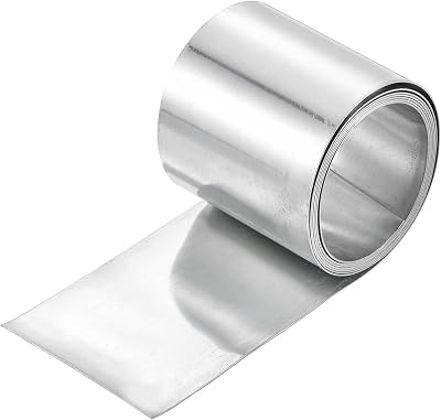 sourcing map 1pc 99.99% Zinc Sheet 0.02"x2"x39" Metal Foil Anode Strip Lab DIY
