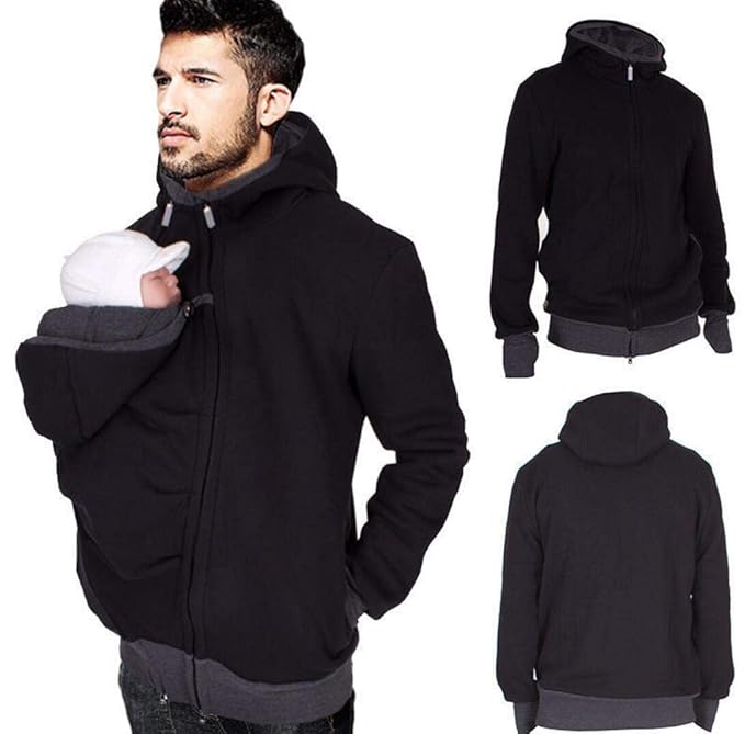 SMACO Papa + Baby Jacke,Sweat-Tragejacke Für Männer Mit Rücken- Und