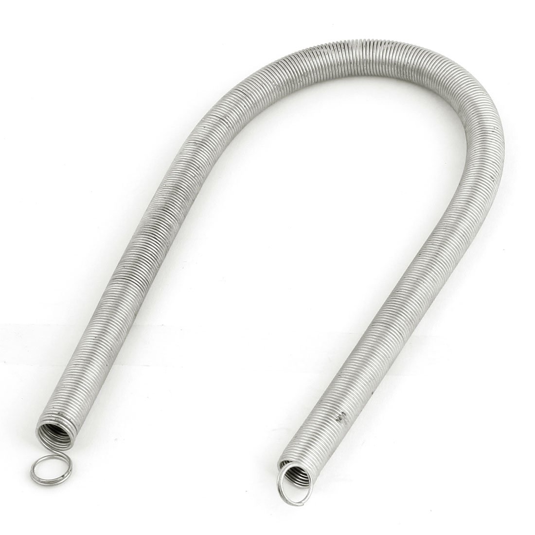sourcing map Metal Tension Coil Extension Helical Spring Hook 31cm Long Silver Tone