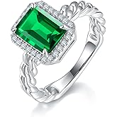 The sparkle sign 925 Sterling Silver Ring, Emerald Birthstone Ring, Fashionable Women's Gemstone Ring, Engagement Promise Ring, Women's Jewelry, Engagement, Anniversary, Valentine's Day Gift