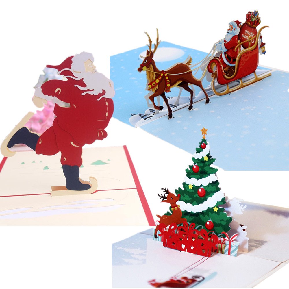 Ringraziamenti Perfetti Anche Per Compleanni Con Albero Di Natale Renne Feste Campanelle 5 Pack Anniversari E Altro Biglietti Per Auguri Di Natale 3d Pop Up Biglietti D Auguri Cancelleria E Prodotti Per Ufficio
