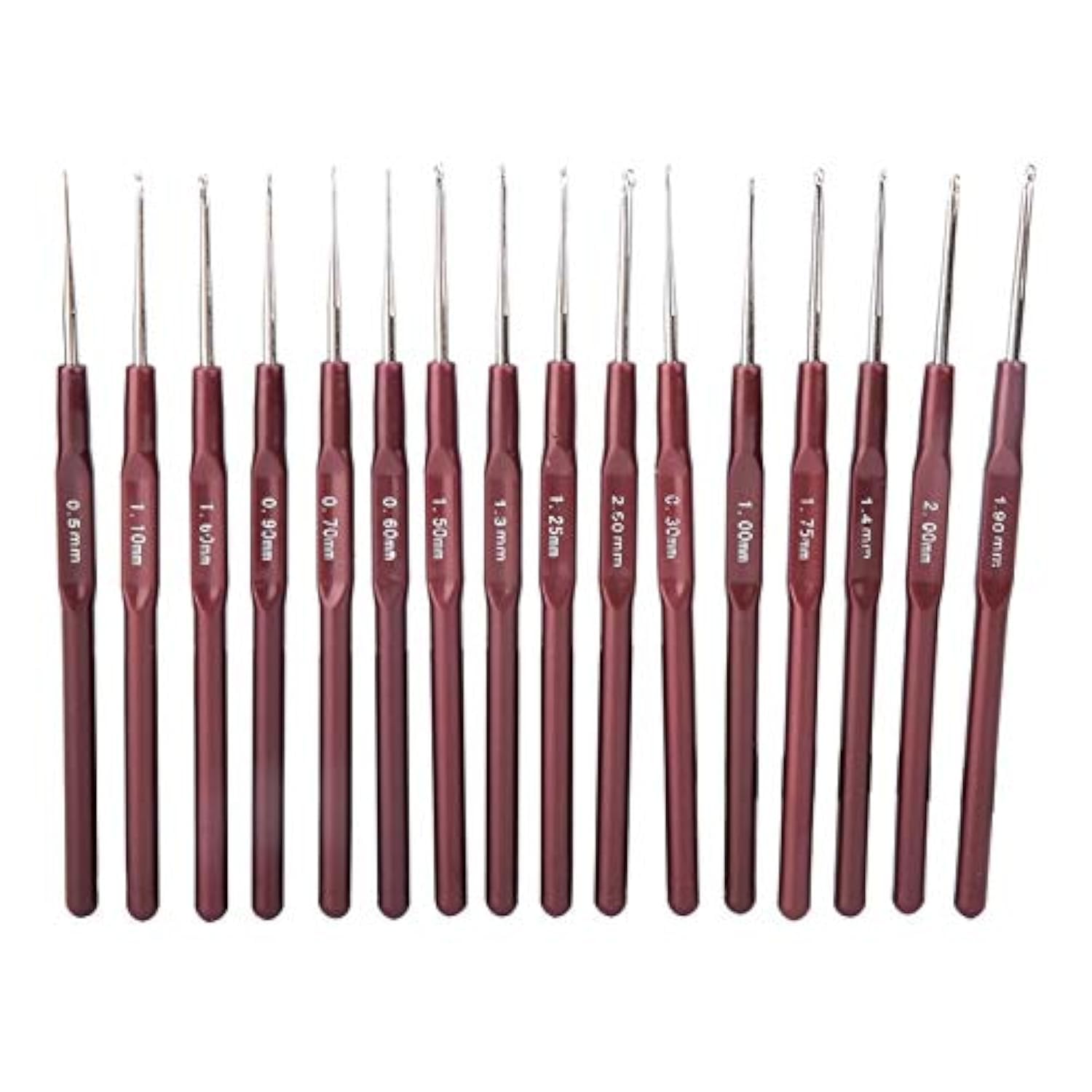16pcs Crochet Hooks Set with Plastic Handle Lace Crochet Hook Set Metal Knitting Needle Kit DIY Knitting Tool with 0.5MM-2.5MM