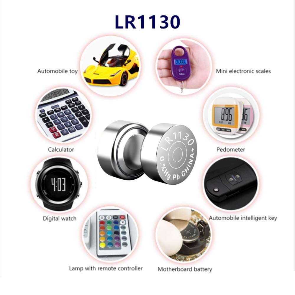 Nightkonic 30 Pack - AG10 LR1130 Battery 1.5V Button Cell Batteries